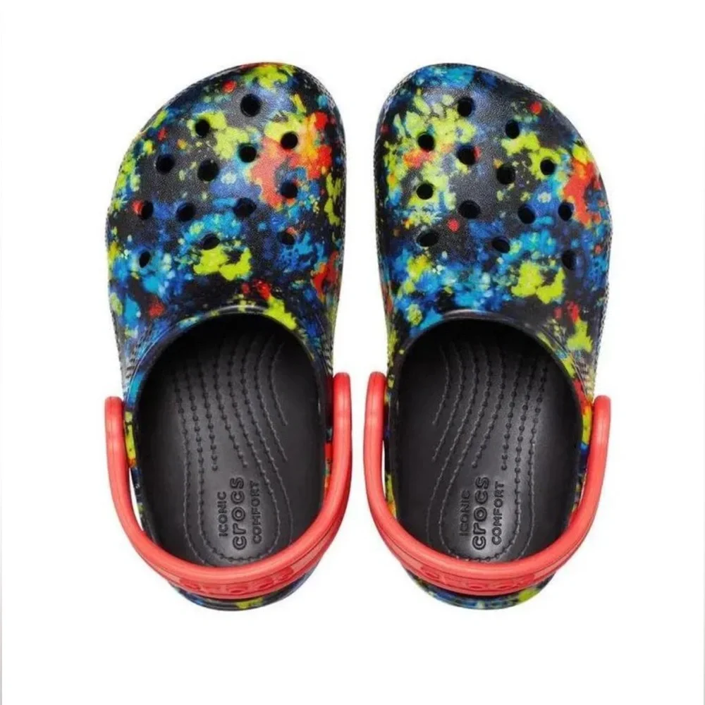 CROCS Kids Colorful Water Shoes with Red Strap